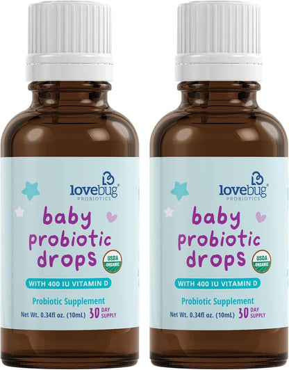 LOVEBUG Gotas probióticas para bebés, probióticos orgánicos para ap...
