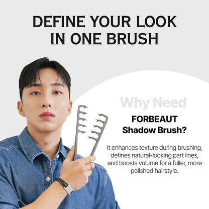 FORBEAUT Shadow - Cepillo de pelo para hombre, diseño curvado ventilado, hace que los hombres se sientan más cómodos, el cabello frontal añade volumen, expresión de textura, efecto ondulado