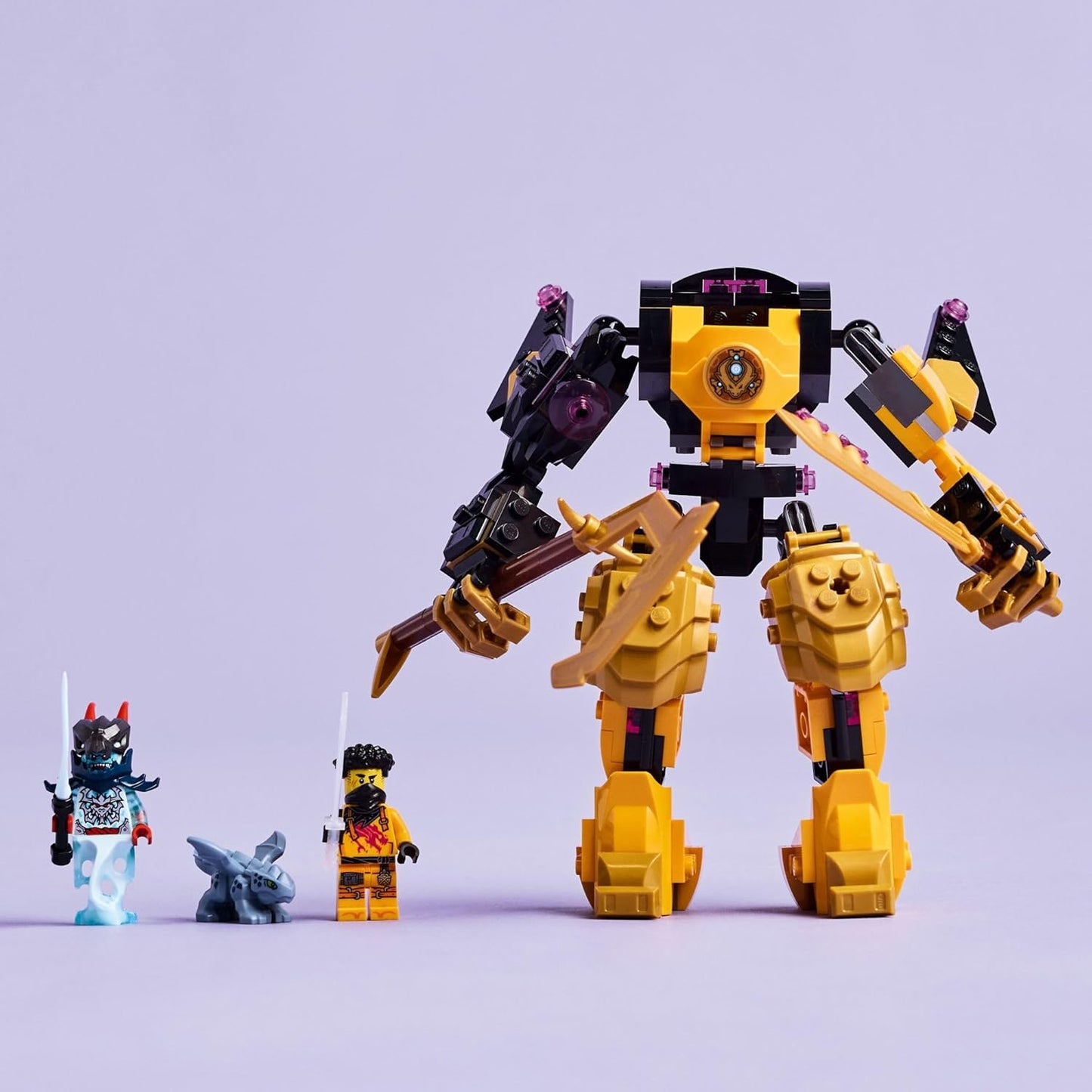 LEGO NINJAGO Arin's Spinjitzu Battle Mech - Juego de construcción Ninja para niños a partir de 7 años - con minifiguras Arin, Baby Ryu y villano - Idea de regalo para niños, niñas y fanáticos del