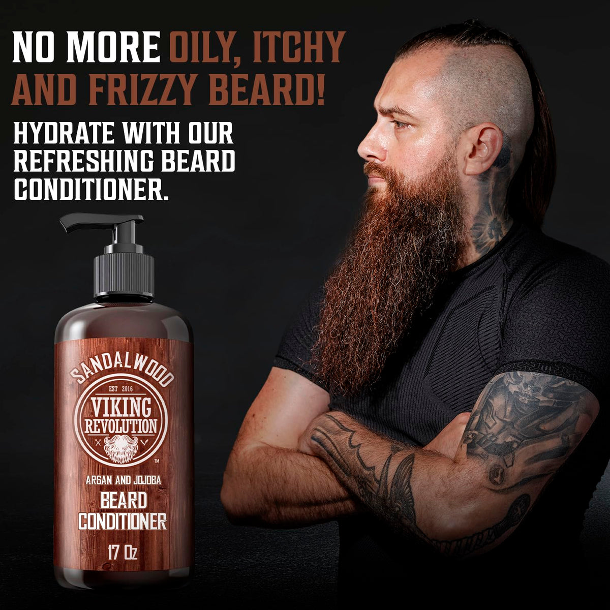 Viking Revolution Acondicionador de barba con aceites de argán y jo...