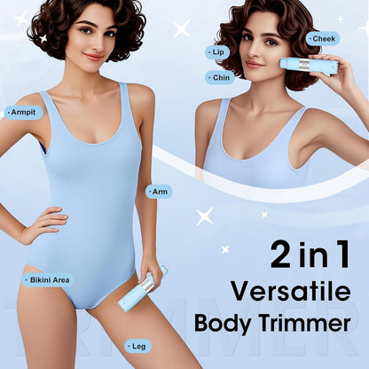 Qreeyx Afeitadora eléctrica de doble cabeza para mujer, IPX4, imper...