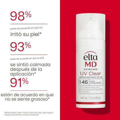 EltaMD UV Clear Face Sunscreen, Oil Free Sunscreen for Sensitive Sk...