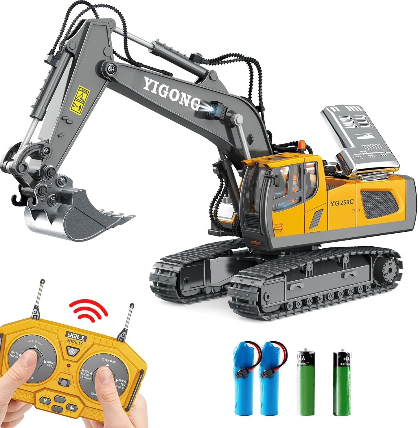 Dwi Dowellin - Excavadora de control remoto juguetes para niños, ex...