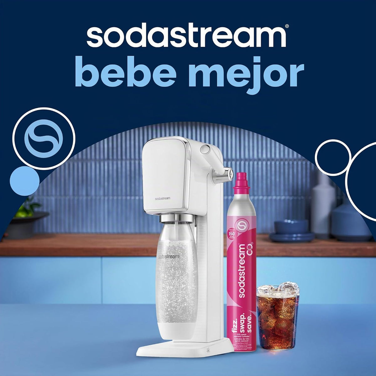 SodaStream - Fabricante de agua con gas ART | Kit de inicio | Siste...