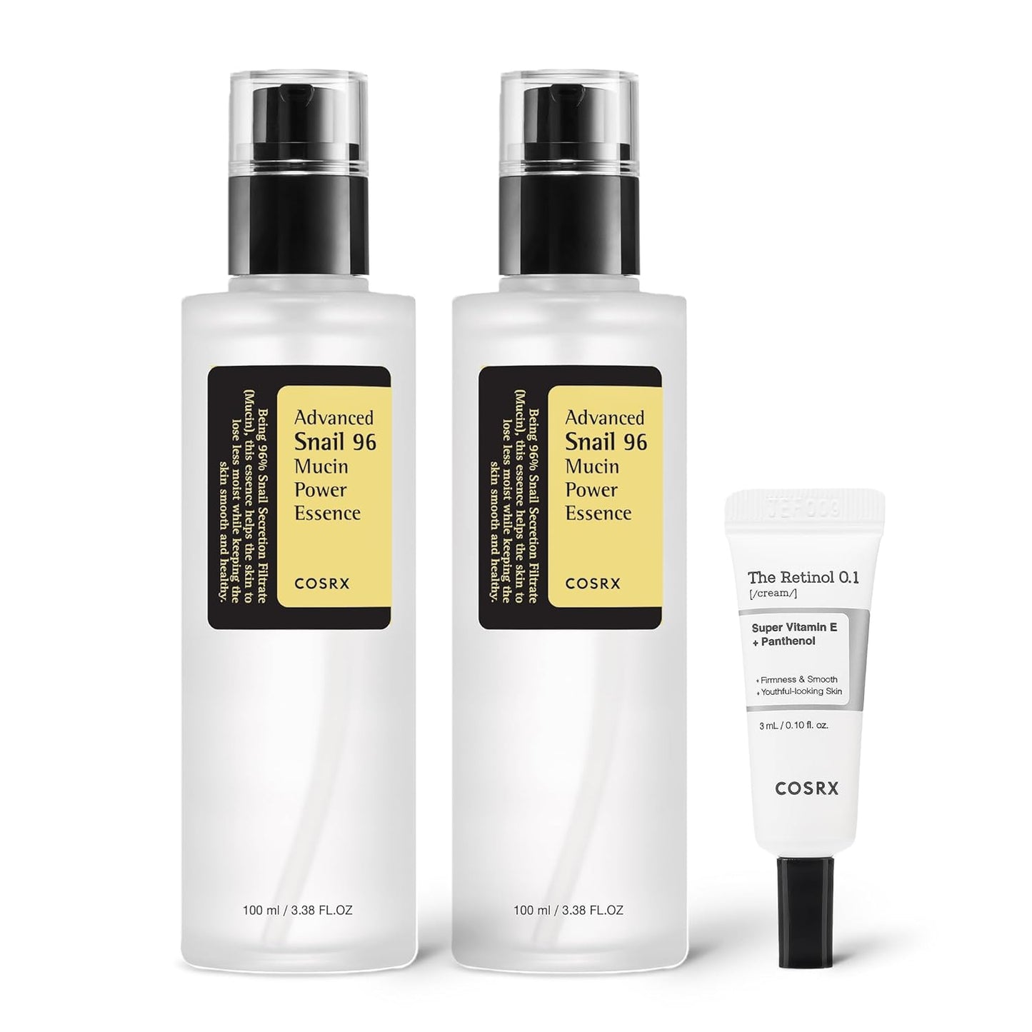 COSRX Snail 96% Mucin Power Essence 2ea y Retinol 0.1% Cream Mini S...