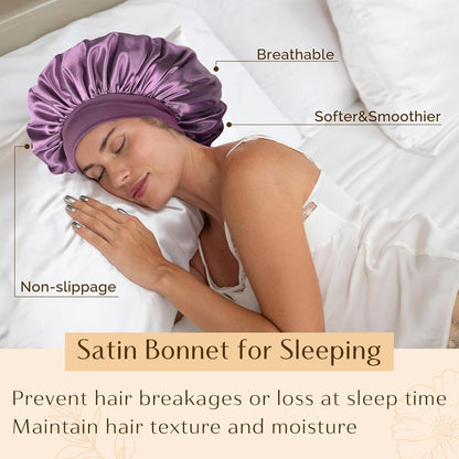 YANIBEST Gorro de seda para hombres y mujeres, gorro de satén de do...