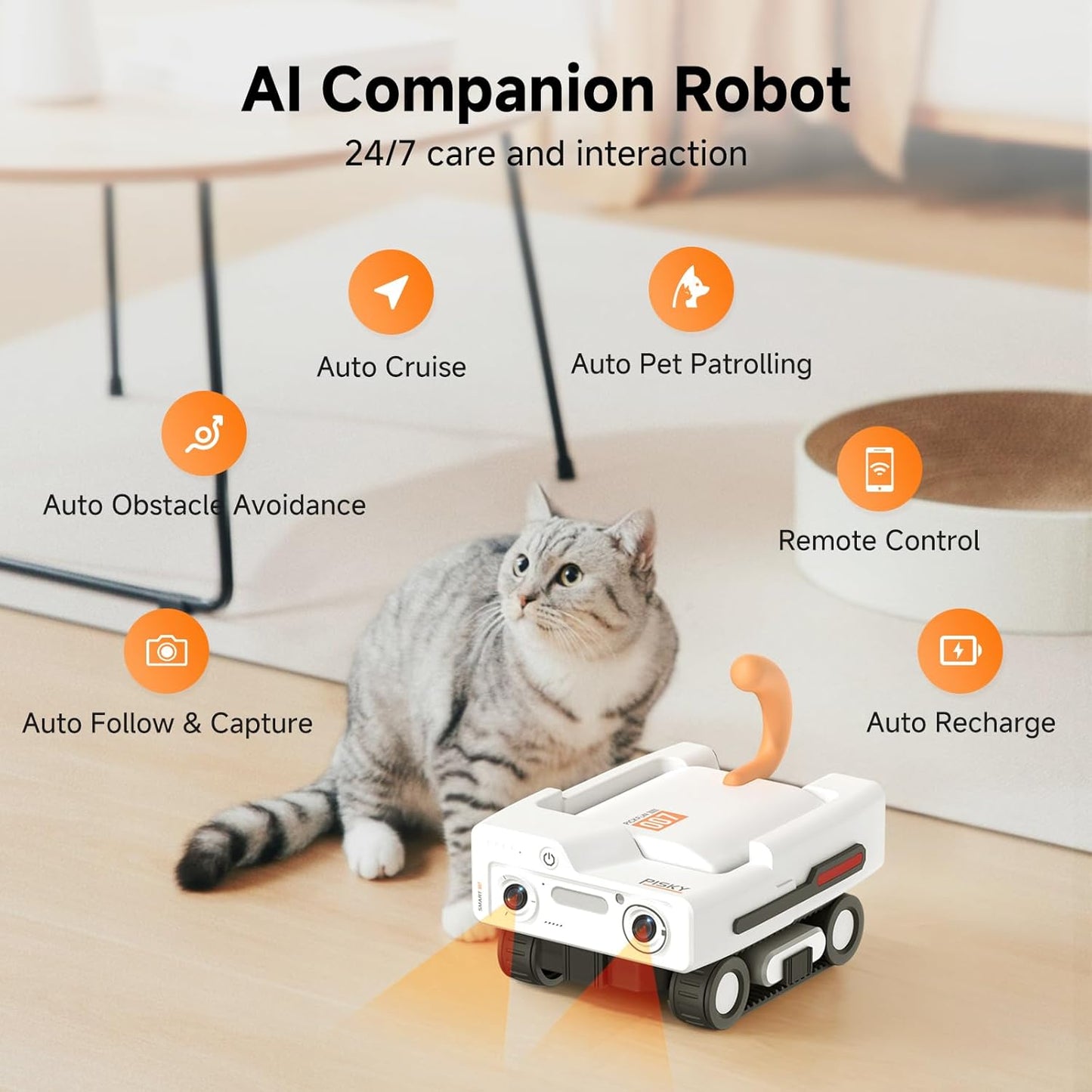 PICKFUN Robot A3 AI Pet Companion con cámara 2K - Cámara inteligent...