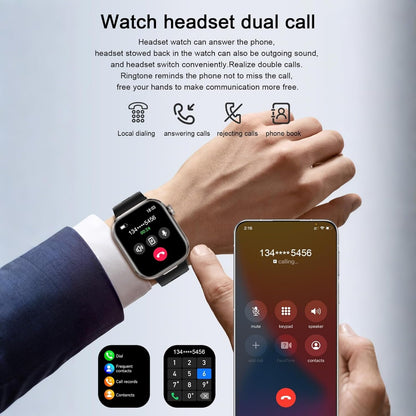 Reloj inteligente Desong con auriculares, pantalla HD de 2.02",...
