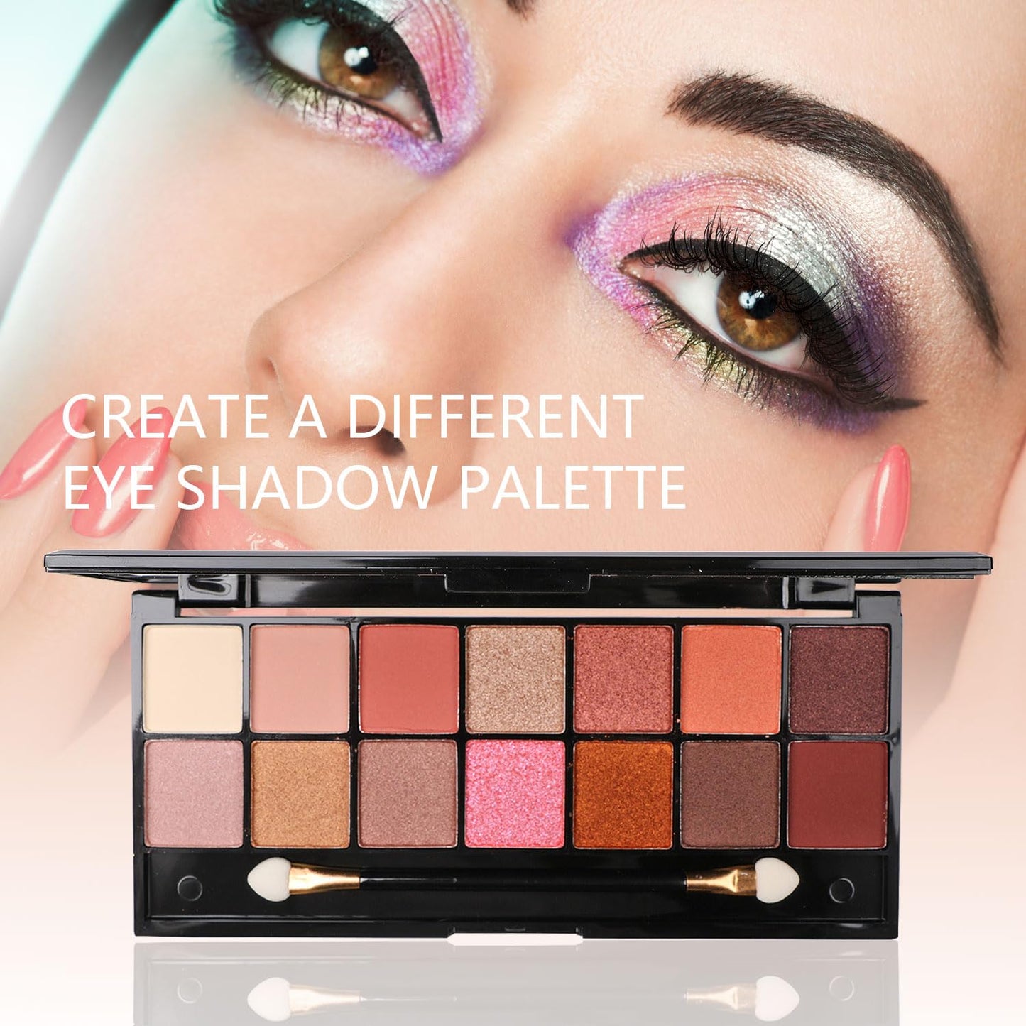 Set de maquillaje para niñas, kit de maquillaje arcoíris, cajas de belleza con pinceles y cosméticos, organizador de estuche de maquillaje elegante, rosa