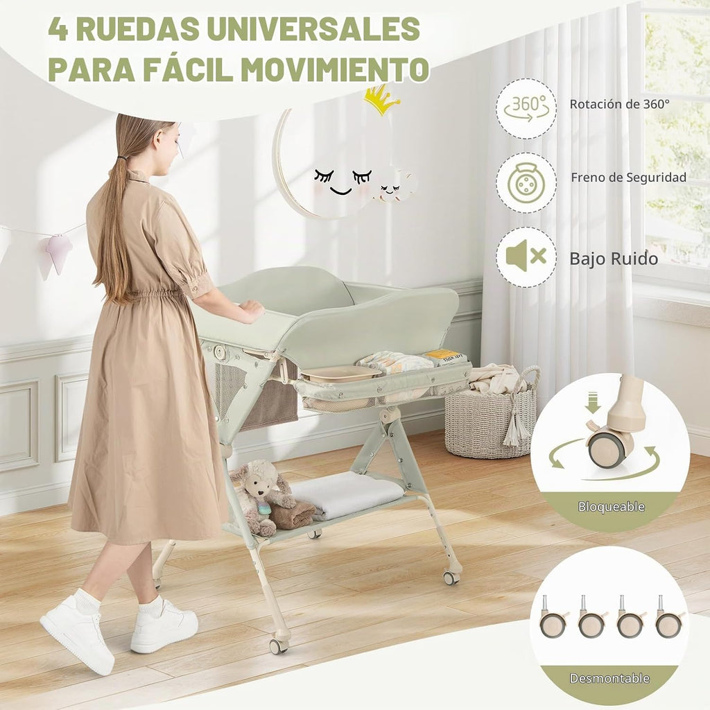 BABY JOY Cambiador portátil para bebé, estación plegable para cambi...