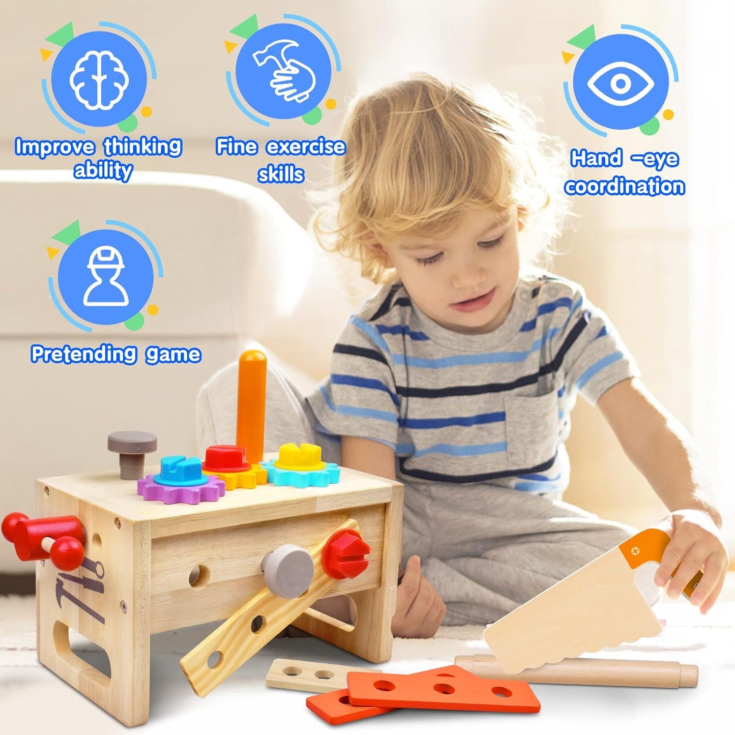 Mgtfbg Juego de herramientas para niños, 29 piezas de herramientas...