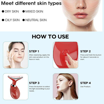 Masajeador Facial, Varita de Masaje Facial y de Cuello Portátil par...