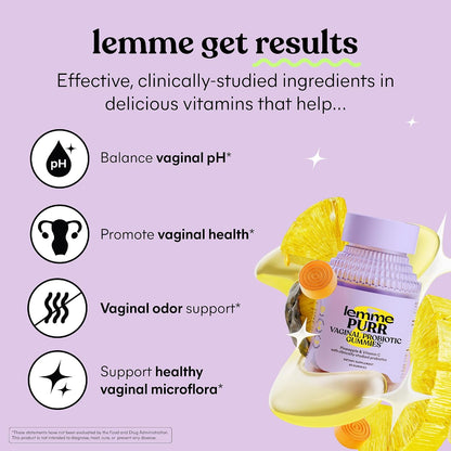 Lemme Purr Gomitas probióticas vaginales para mujeres - pH equilibr...