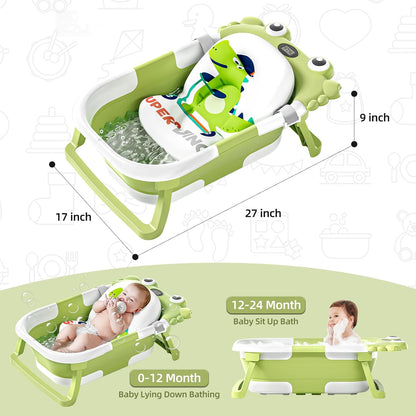 Bañera plegable para recién nacidos a niños pequeños con monitor de...