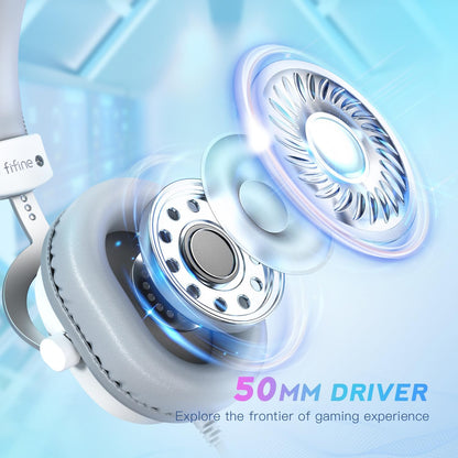 FIFINE Auriculares USB para juegos de PC con conector de audio de 3...