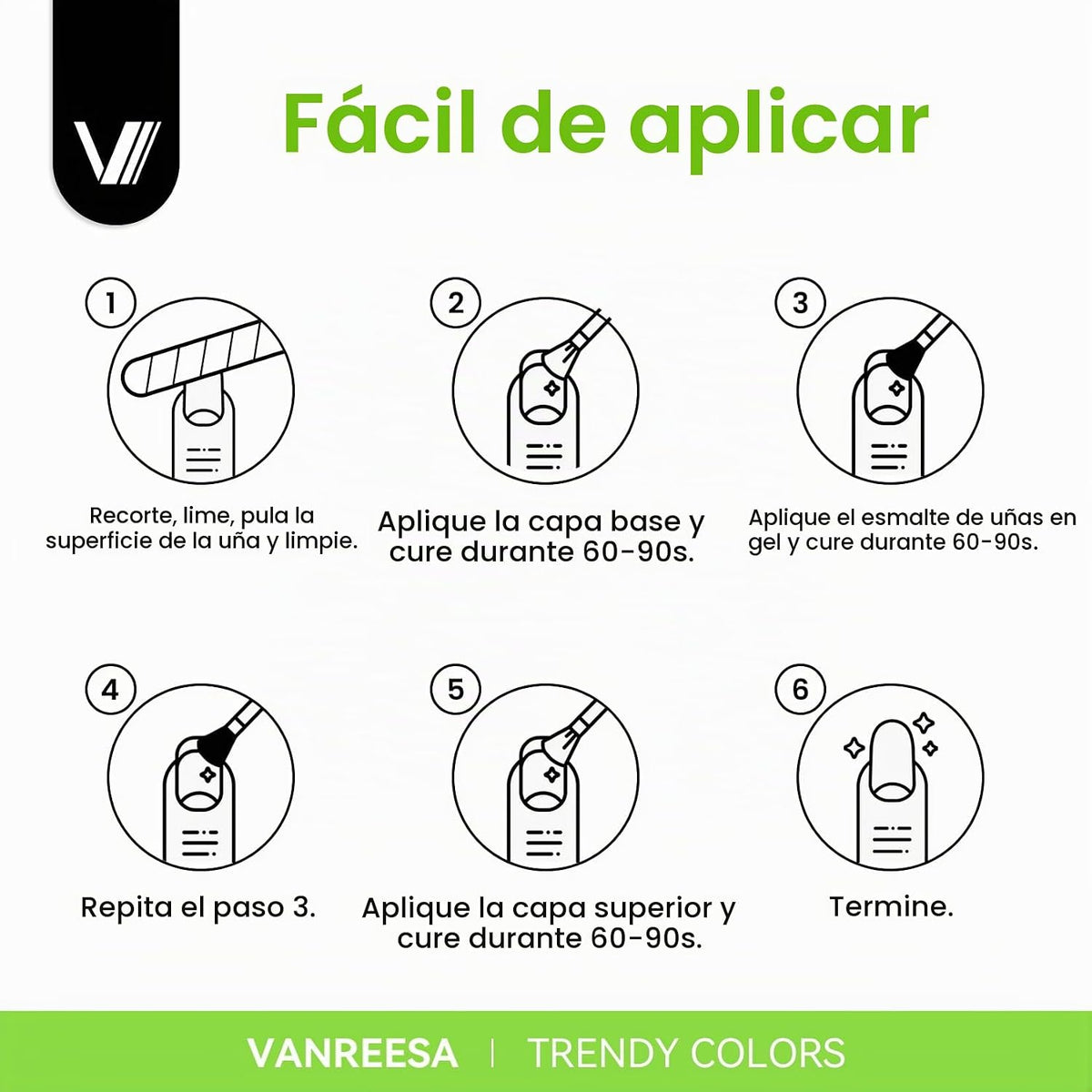VANREESA Juego de 24 esmaltes de uñas de gel, colores de moda, con...