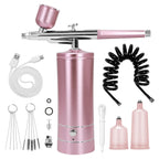 Kit de aerógrafo con compresor de aire, dijes de uñas, cepillo de a...