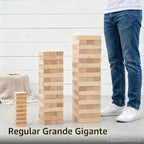 Outdoor Games - Torre grande de 54 bloques de madera, juego de apil...