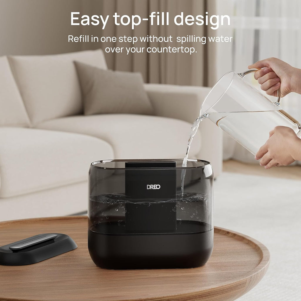 Dreo Humidificadores para dormitorio, llenado superior de 4L para h...