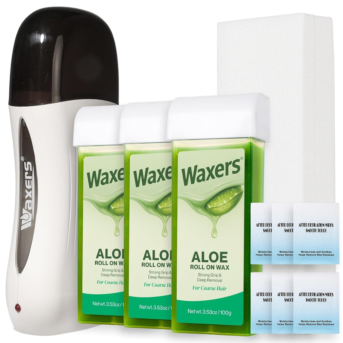 Kit de cera en rollo Waxers, rodillo de depilación con cera de aloe...