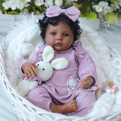 WOOROY Muñecas Realistas Reborn Baby Dolls Niña Negra \u2013 Muñeca...