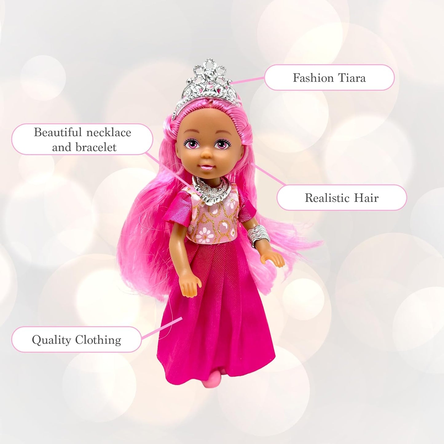 Juego de muñecas pequeñas con mini muñecas de princesa para niñas \...