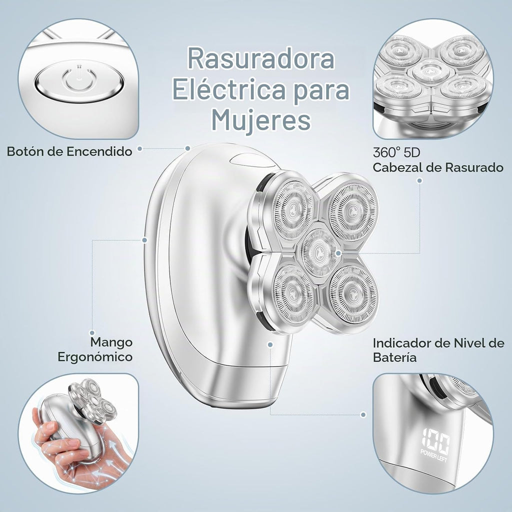 Maquinillas de afeitar eléctricas para mujer, afeitadora eléctrica...
