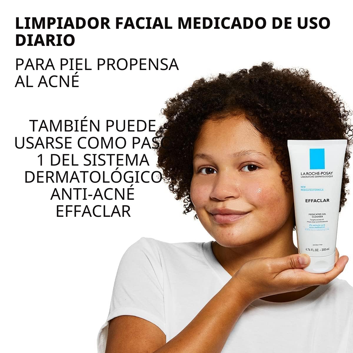 La Roche-Posay Effaclar Medicated Acne Face Wash con 2% de ácido sa...