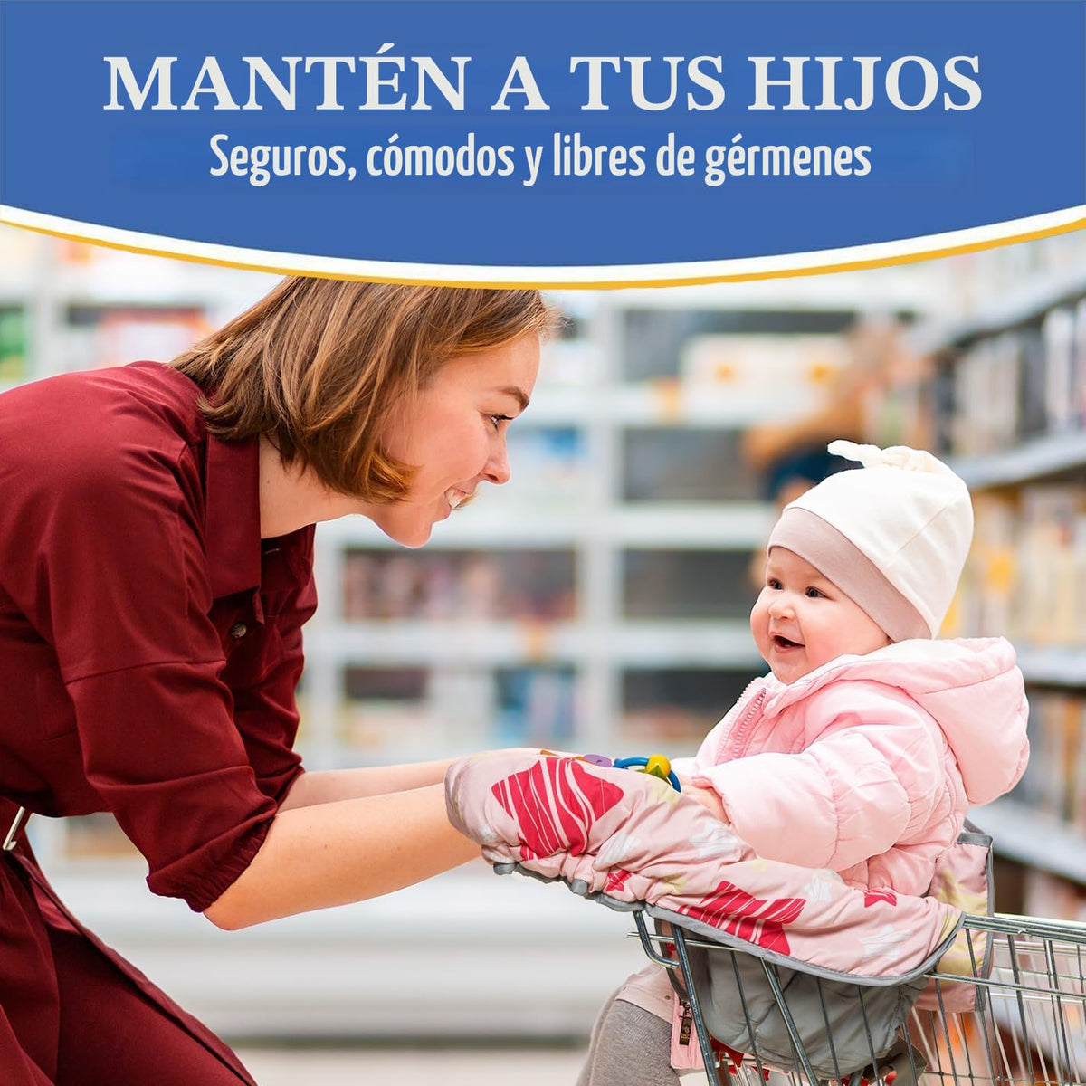 PILLANI Funda para carrito de compras para bebé, funda para silla a...