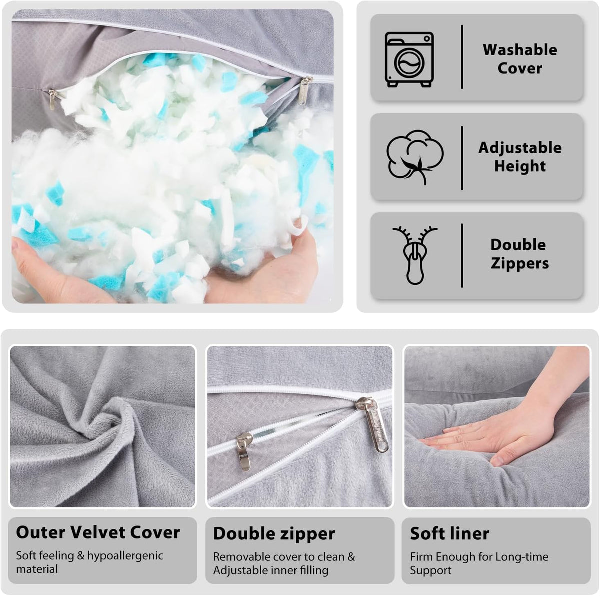 Almohada de espuma viscoelástica para embarazo Chilling Home, almoh...