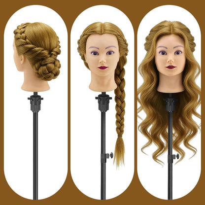 Cabeza de maniquí con 90% cabello humano, cabeza de muñeca de pelo...