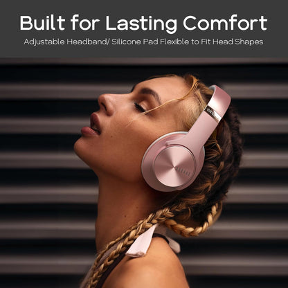 DOQAUS Auriculares Bluetooth sobre la oreja, auriculares inalámbric...
