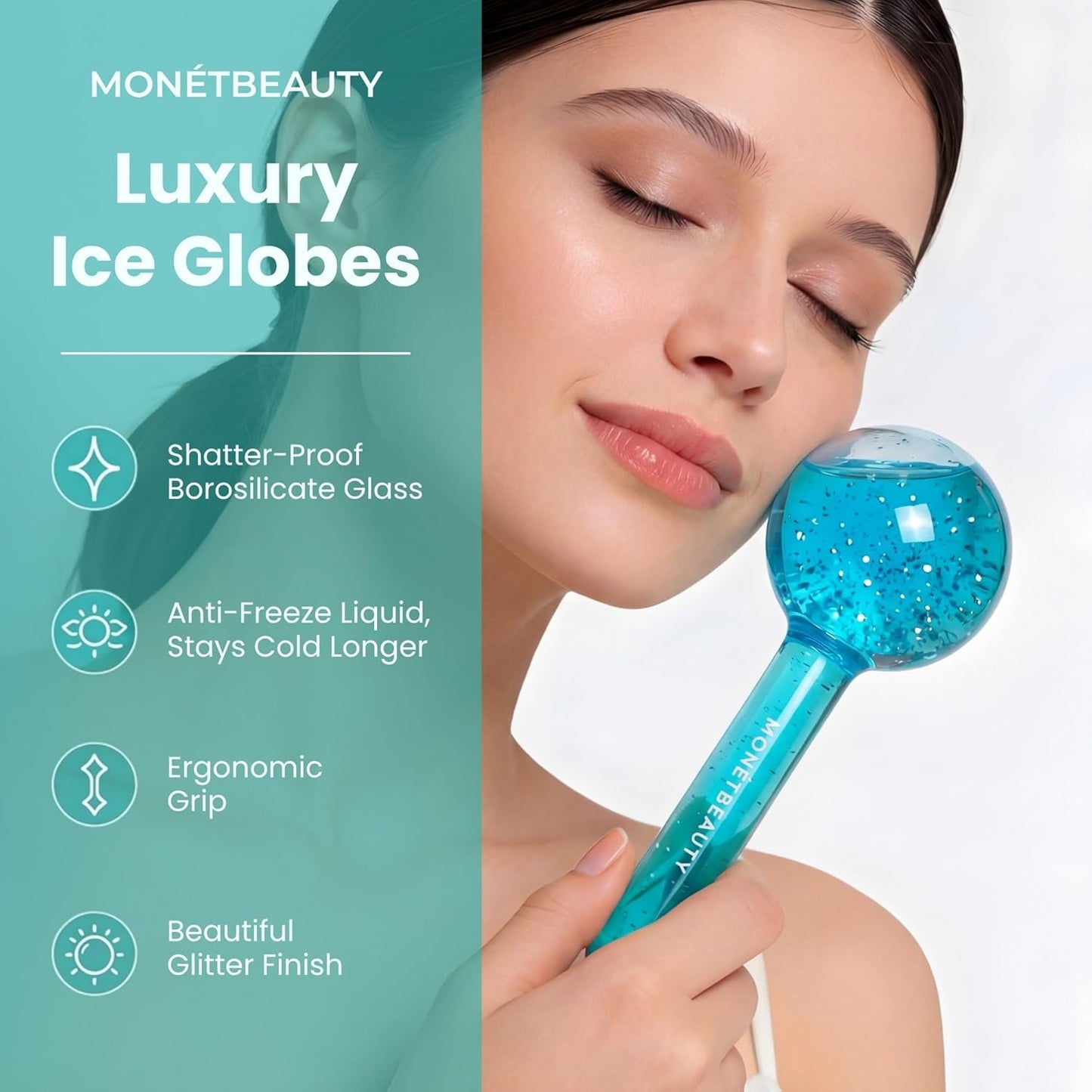 MonétBeauty Globos de Hielo para la Cara, Seguros para el Congelado...