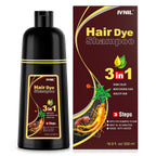 Ivnil Champú para teñir el cabello con café 3 en 1, color instantán...