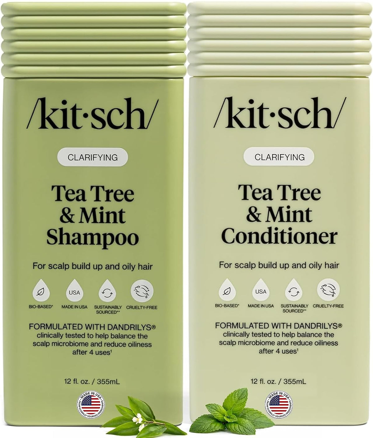 Juego de champú y acondicionador Kitsch Tea Tree & Mint para el cui...