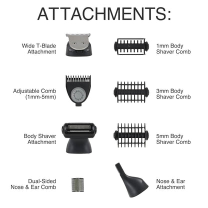 Remington ONE Shave & Groom - Maquinilla de afeitar eléctrica multiherramienta para hombres, afeitadora de aluminio con 4 accesorios de tamaño completo y 5 peines ajustables para barba, cara y cuerpo