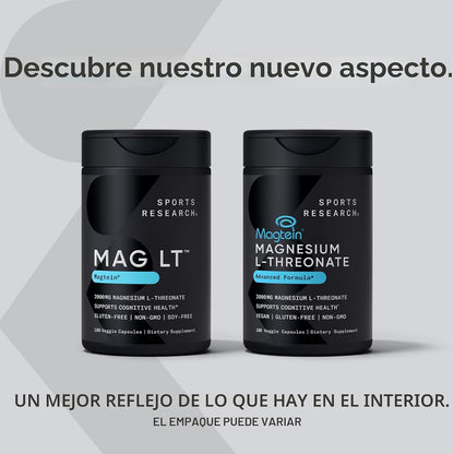 Sports Research® Cápsulas de L-treonato de magnesio de 2000 mg - Ma...
