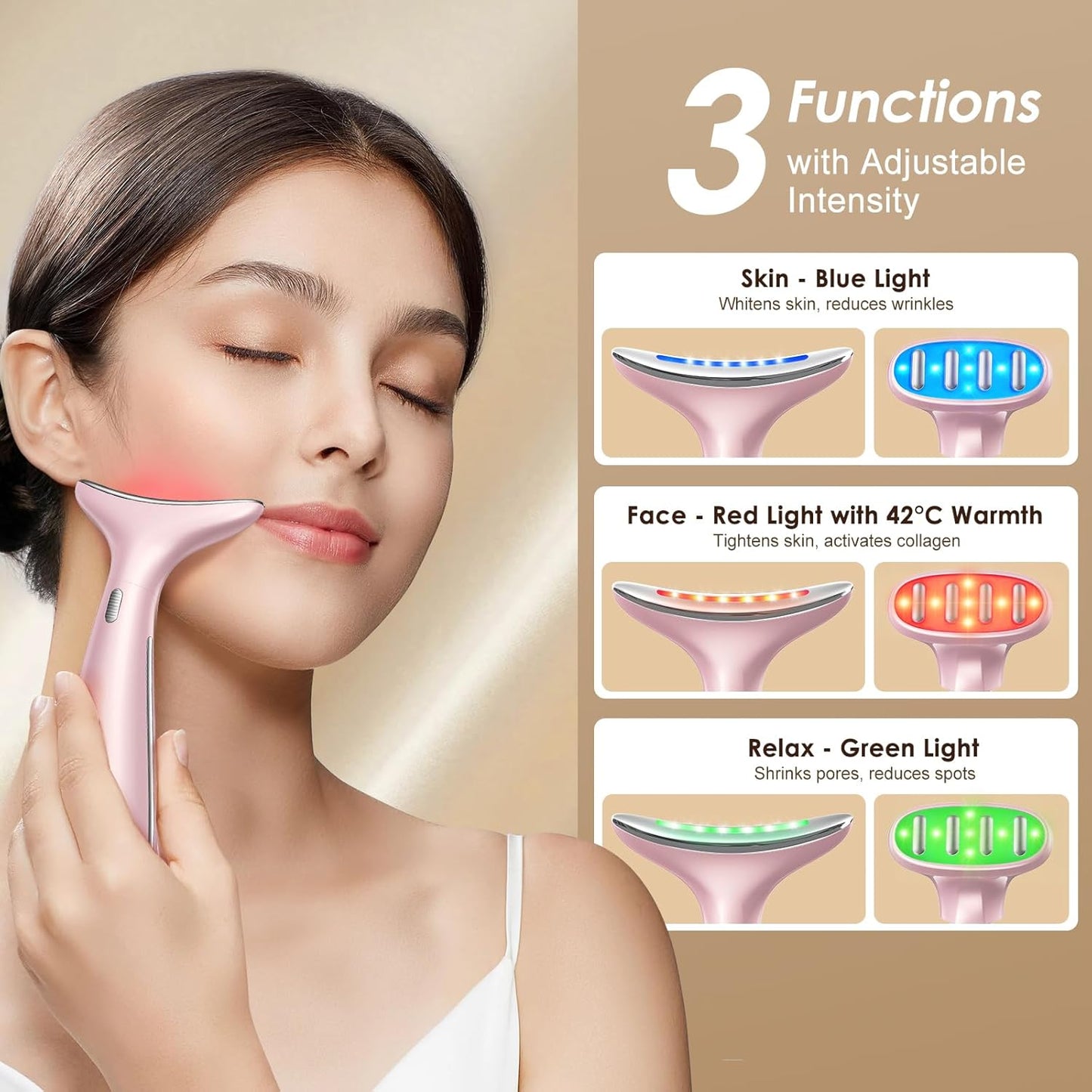 AZMAVO Dispositivo de cuidado de belleza multiárea 4 en 1 con cabez...