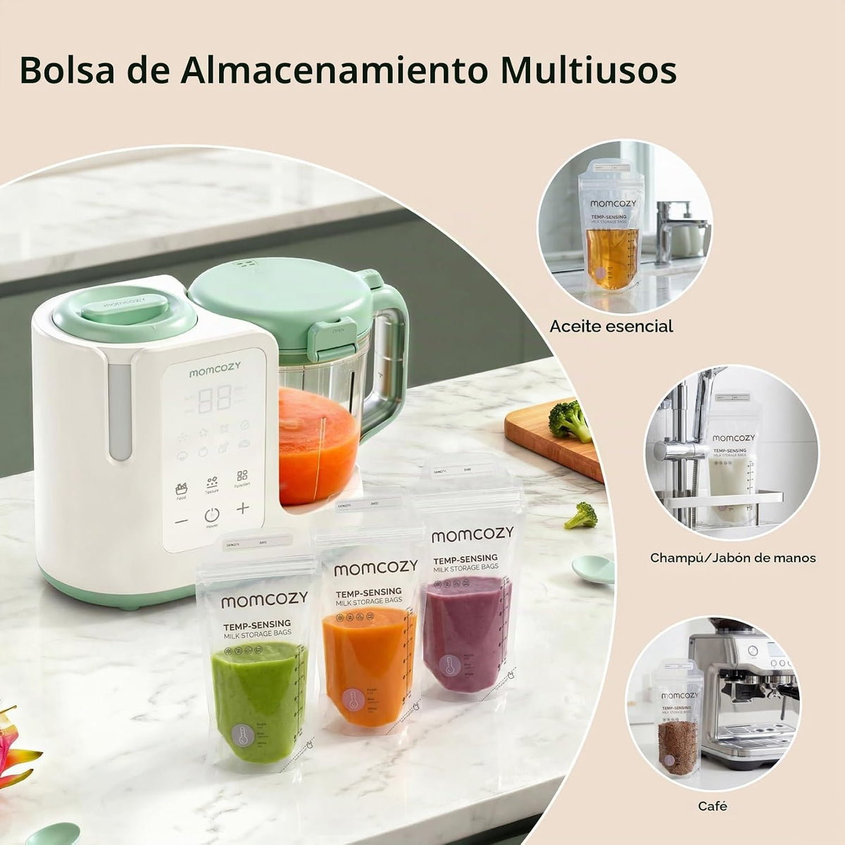 Momcozy Bolsas de Almacenamiento de Leche Materna, Bolsas de Almace...