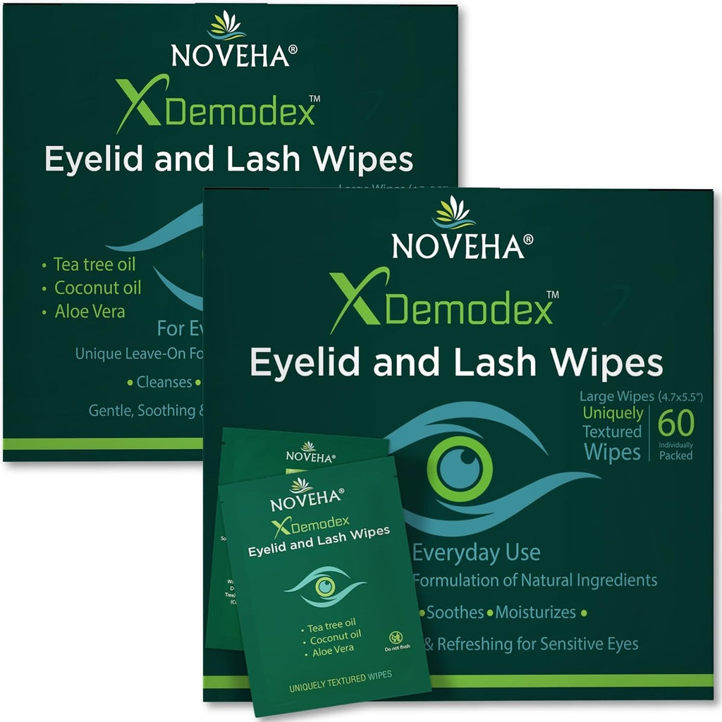 NOVEHA Demodex - Toallitas para párpados y pestañas | Caja de 60 to...