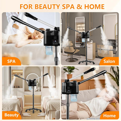 Vaporizador Facial Profesional con Ozono y Niebla Caliente y Fría,...