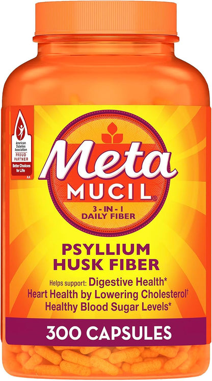 Cápsulas de suplemento de fibra Metamucil psyllium 100 unidades, 30...