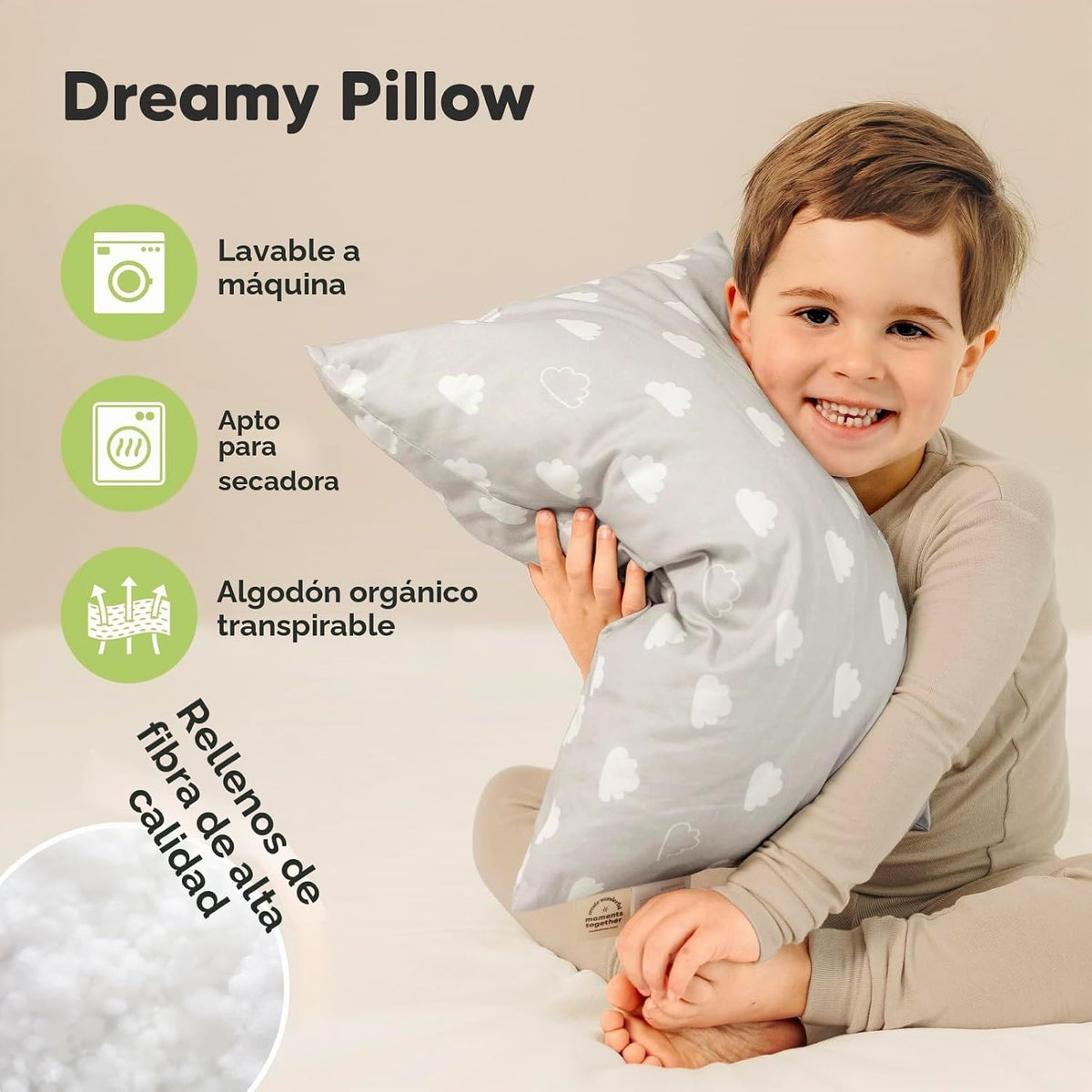 KeaBabies Paquete de 2 almohadas para niños de 2 años a 5,13 x 18 p...
