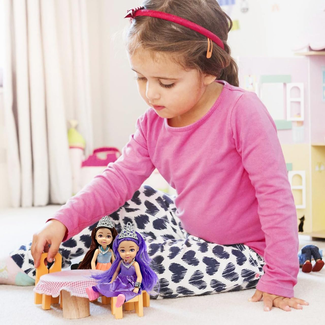 Juego de muñecas pequeñas con mini muñecas de princesa para niñas \...