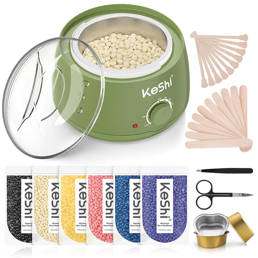 KeShi Kit de depilación con cera, calentador de cera para depilació...