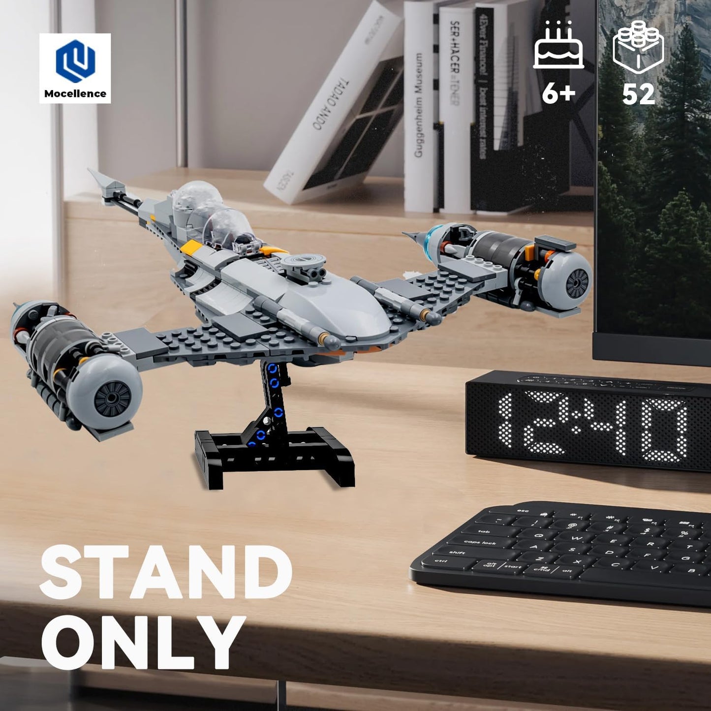 Soporte de exhibición para Lego X Wing (paquete de 2), soporte mejorado para Lego N-1, TIE Bomber, Fighter 75301 75325 75347 75333 75346 60226, regalo para niños y fanáticos (52 piezas)