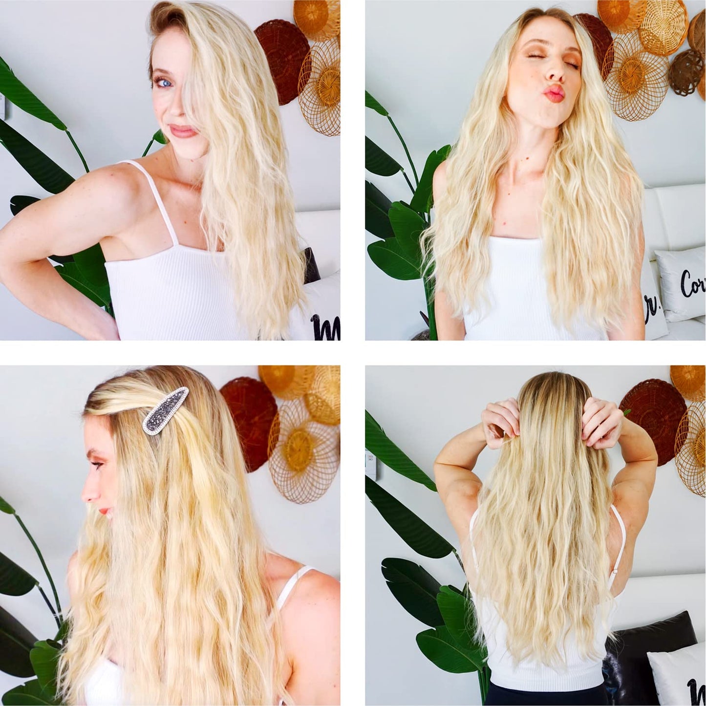 TOP4EVER Rizador de 3 barriles, herramienta de pelo de 1 pulgada, rizador para mujer, ondas de playa con dos ajustes de temperatura, color rosa