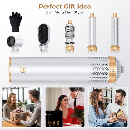 5 in 1 Blow Dryer Brush, Upgrade Hair Dryer Brush Set Negative Ion...