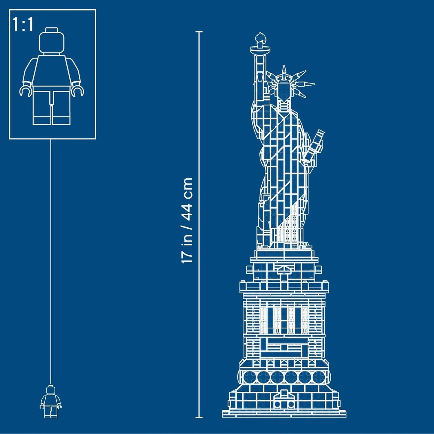 LEGO Architecture 21042 Set de Construcción de la Estatua de la Libertad - Recuerdo Coleccionable de la Ciudad de Nueva York, Decoración Creativa para el Hogar o Centro de Mesa para la Oficina, Gran