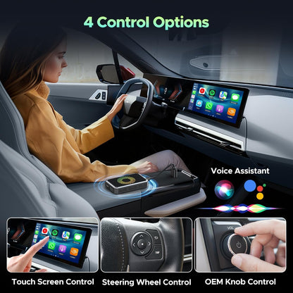 LAMTTO Caja de video mágica 3 en 1 para transmisión de Netflix/YouTube/TikTok, adaptador inalámbrico Carplay Dongle con unidad USB para Apple Car Play con cable OEM y Android Auto Cars